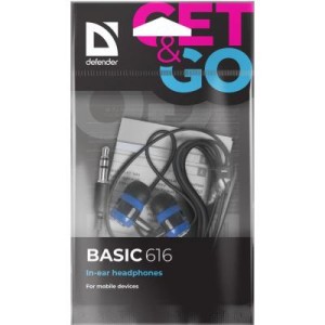 Наушники Defender Basic 616 Black-Blue (63616)