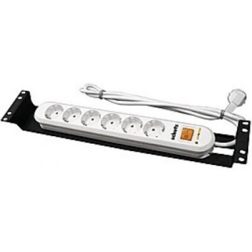 Силовой блок Conteg 19" 2U 6хSchuko, с выключателем, с кабелем (DP-RP-06-SCHUSP)
