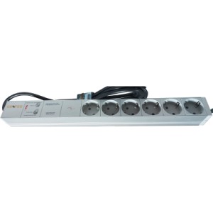 Силовой блок Conteg 19" 1U 6xSchuko, фильтр ВЧ, с кабелем 3м (DP-RP-06-SCHUPH)