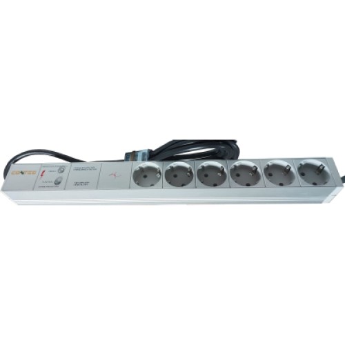 Силовой блок Conteg 19" 1U 6xSchuko, фильтр ВЧ, с кабелем 3м (DP-RP-06-SCHUPH)