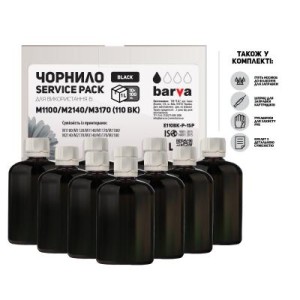 Чернила Barva EPSON M1100/M3170 (110) BLACK 10x100мл Pigm. (E110Bk-P-1SP)