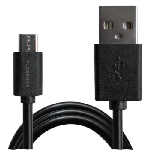 Зарядное устройство Florence 1USB 1A + microUSB cable black (FL-1000-KM) (FL-1000-KM)