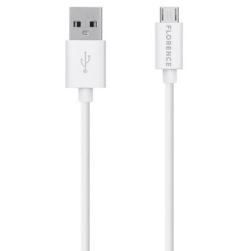 Зарядное устройство Florence 1USB 1A + microUSB cable white (FL-1000-WM)
