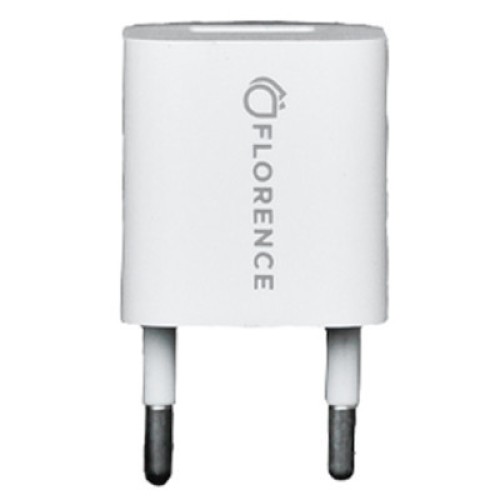 Зарядное устройство Florence 1USB 1A + microUSB cable white (FL-1000-WM)