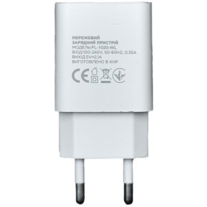 Зарядное устройство Florence 1USB 2A + Lightning cable white (FL-1020-WL)