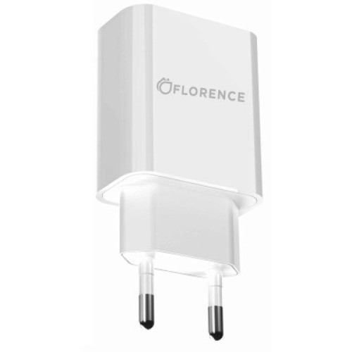Зарядное устройство Florence 1USB 2A White (FL-1020-W)