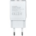 Зарядное устройство Florence 2USB 2A + Type-C cable white (FL-1021-WT)