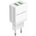 Зарядное устройство Florence 2USB 2A + Type-C cable white (FL-1021-WT)