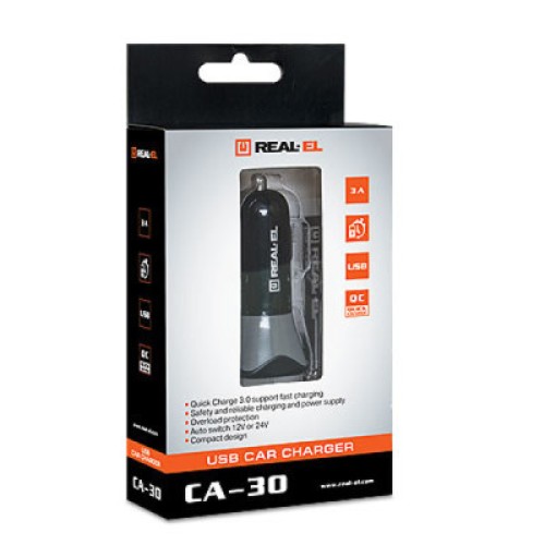 Зарядное устройство REAL-EL CA-30 black (EL123160011)