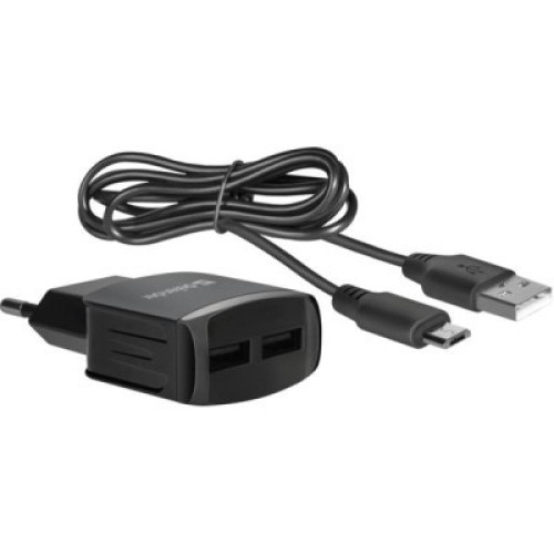 Зарядное устройство Defender UPС-21 2xUSB,5V/2.1А кабель microUSB (83581)