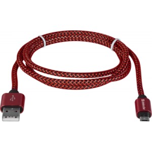 Дата кабель USB 2.0 AM to Micro 5P 1.0m USB08-03T red Defender (87801)