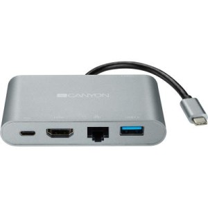 Порт-репликатор Canyon Docking Station with 5 ports, Type C, Input 100-240V (CNS-TDS04DG)