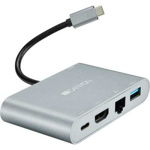 Порт-репликатор Canyon Docking Station with 5 ports, Type C, Input 100-240V (CNS-TDS04DG)