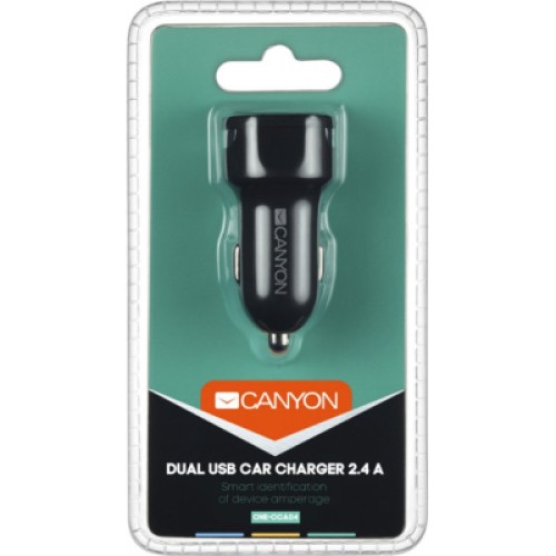 Зарядное устройство Canyon Universal 2xUSB car adapter (CNE-CCA04B)