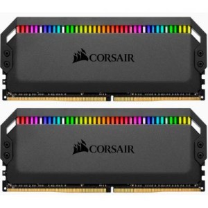Модуль памяти для компьютера DDR4 16GB (2x8GB) 3200 MHz Dominator Platinum RGB Black Corsair (CMT16GX4M2Z3200C16)
