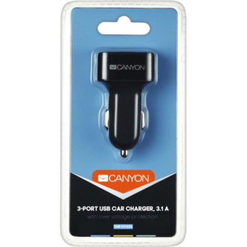 Зарядное устройство Canyon Universal 3xUSB car adapter (CNE-CCA06B)