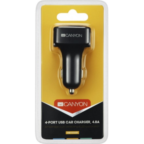 Зарядное устройство Canyon Universal 4xUSB car adapter (CNE-CCA05B)