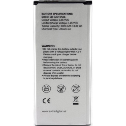 Аккумуляторная батарея Extradigital Samsung Galaxy A3 2016 Duos (EB-BA110ABE) 2300 mAh (BMS6423)