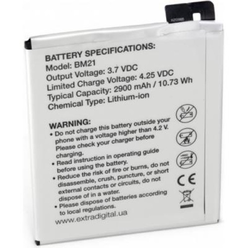 Аккумуляторная батарея Extradigital Xiaomi Mi Note (BM21) 2900 mAh (BMX6447)