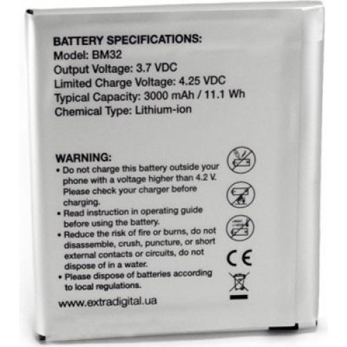 Аккумуляторная батарея Extradigital Xiaomi Mi4 (BM32) 3000 mAh (BMX6446)