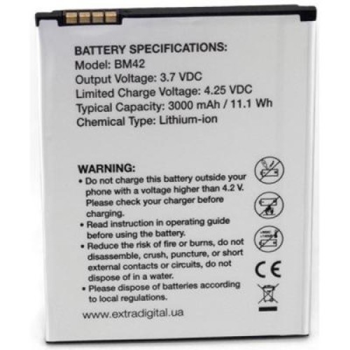 Аккумуляторная батарея Extradigital Xiaomi Redmi Note 1 (BM42) 3000 mAh (BMX6440)