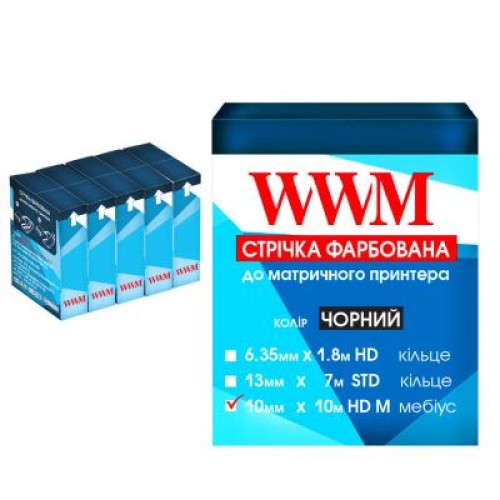Лента к принтерам 10мм х 10м HD л. Black*5шт WWM (R10.10HM5)