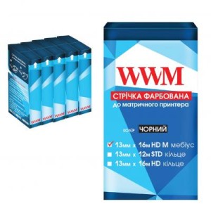Лента к принтерам 13мм х 16м HD л. Black*5шт WWM (R13.16HM5)