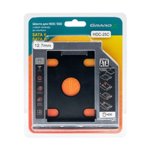 Фрейм-переходник Grand-X HDD 2,5'' SATA2/SATA3 (HDC-25С)