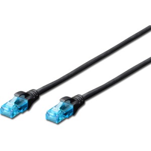 Патч-корд 2м, UTP, cat.5e, AWG 26/7, CCA, PVC, black Digitus (DK-1512-020/BL)