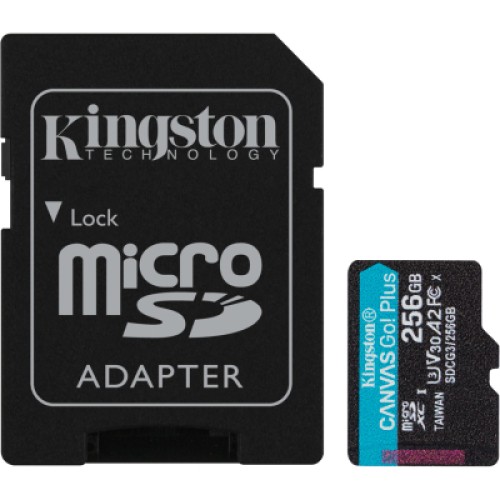 Карта памяти Kingston 256GB microSDXC class 10 UHS-I U3 A2 Canvas Go Plus (SDCG3/256GB)