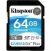 Карта памяти Kingston 64GB SDXC class 10 UHS-I U3 Canvas Go Plus (SDG3/64GB)