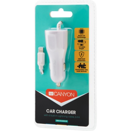 Зарядное устройство Canyon 1xUSB car adapter (CNE-CCA033W)