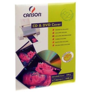 Бумага Canson для CD/ DVD, конверт, 230г, A4, 6ст (872853)