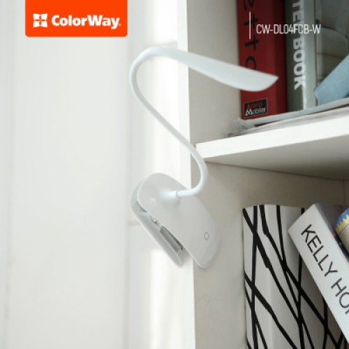 Настольная лампа ColorWay LED Flexible & Clip with built-in accumulator 500mAh (CW-DL04FCB-W)
