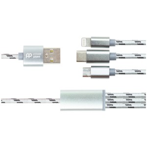 Дата кабель USB 2.0 AM to Lightning + Micro 5P + Type-C 1.0m 2.1A PowerPlant (CA910663)