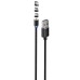 Дата кабель USB 3в1 (Lightning+MicroUSB+Type-C) Magnet only charge ColorWay (CW-CBUU020-BK)