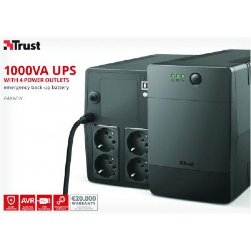 Источник бесперебойного питания Trust Paxxon 1000VA UPS 4 Outlets (23504_TRUST)