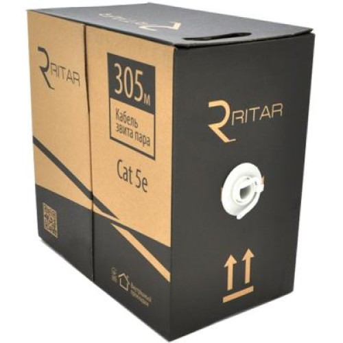 Кабель сетевой Ritar FTP 305м КНПЭп 4p 24AWG [СCA] внешний, проволока, катушка (11830)