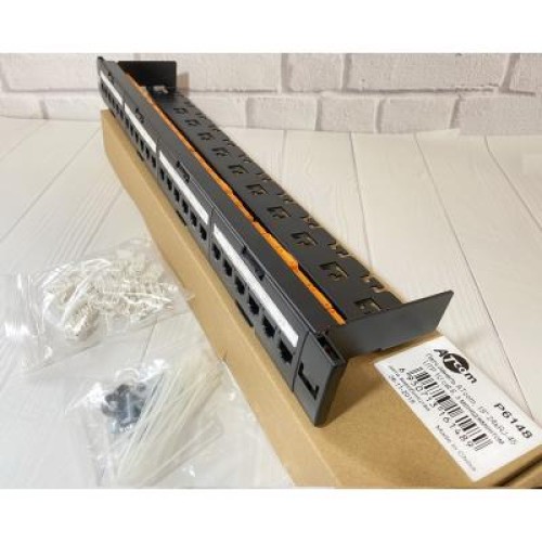 Патч-панель 19" 24хRJ-45 UTP 1U cat.6, в сборе з Keystone, Organizer Atcom (P6148)