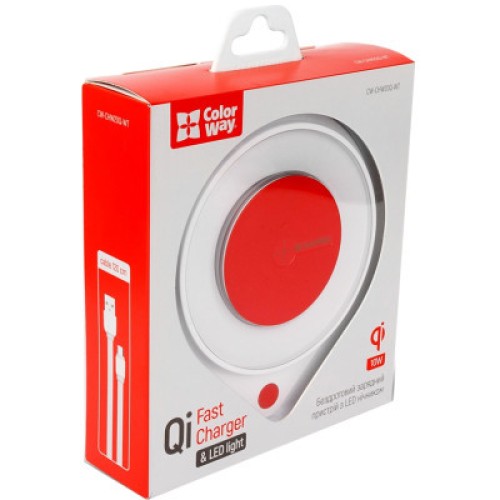 Зарядное устройство ColorWay Qi Fast Charger (10W)& LED bedside lamp (CW-CHW20Q-WT)