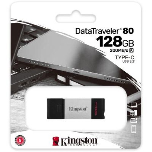USB флеш накопитель Kingston 128GB DataTraveler 80 USB 3.2/Type-C (DT80/128GB) USB флеш накопитель Kingston 128GB DataTraveler 80 USB 3.2/Type-C (DT80/128GB)