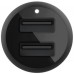 Зарядное устройство Belkin Car Charger 24W Dual USB-A black (CCB001BTBK)