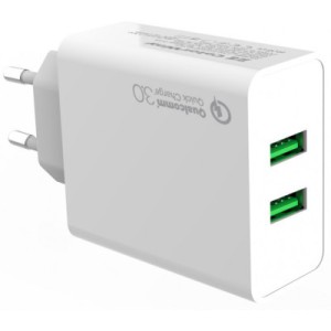 Зарядное устройство ColorWay 2USB Quick Charge 3.0 (36W) (CW-CHS017Q-WT)
