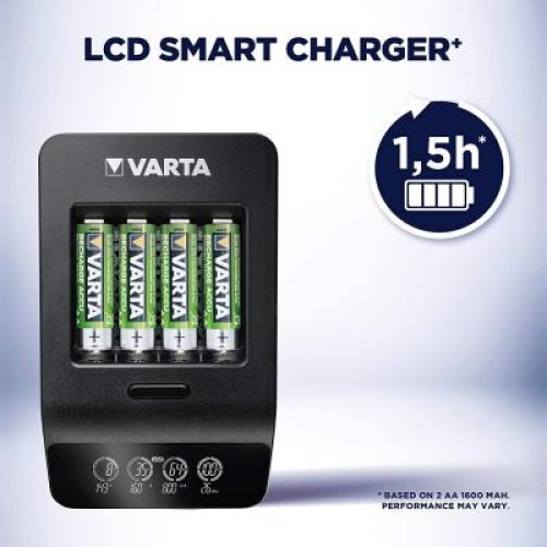 Зарядное устройство для аккумуляторов Varta LCD Smart Plus CHARGER +4*AA 2100 mAh (57684101441)
