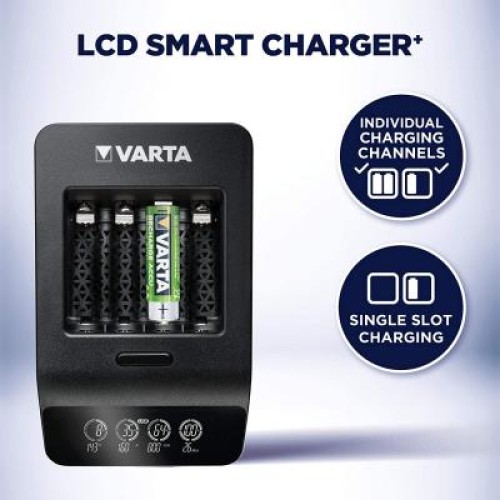 Зарядное устройство для аккумуляторов Varta LCD Smart Plus CHARGER +4*AA 2100 mAh (57684101441)