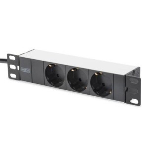 Силовой блок 10" 1U, 16A, 230V 3xSchuko, вилка Schuko Digitus (DN-95411)