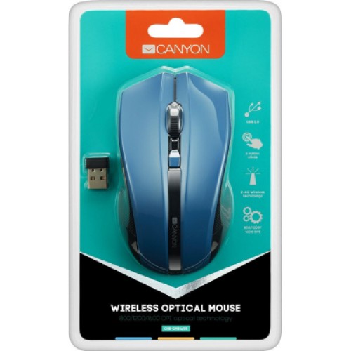 Мышка Canyon MW-5 Wireless Blue-Black (CNE-CMSW05BL)