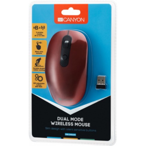 Мышка Canyon CNS-CMSW09R Wireless Red (CNS-CMSW09R)
