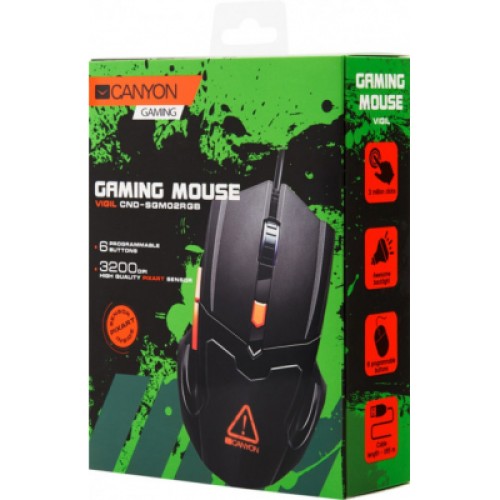 Мышка Canyon Vigil USB Black (CND-SGM02RGB)