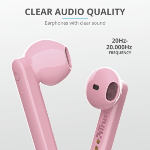 Наушники Trust Primo Touch True Wireless Mic Pink (23782)